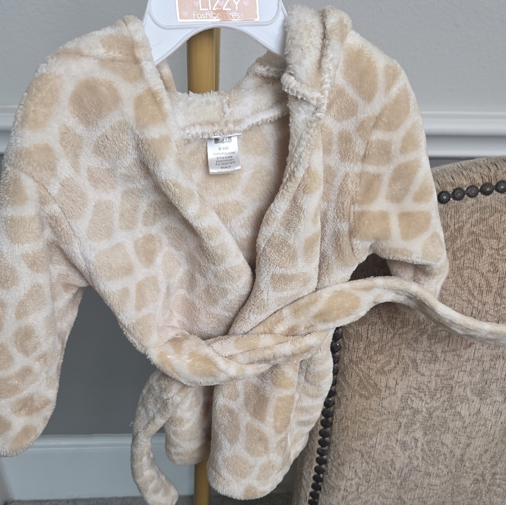 Cozy Tan Giraffe Print Kids Pajama Nightgown